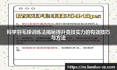 科学羽毛球训练法揭秘提升竞技实力的有效技巧与方法